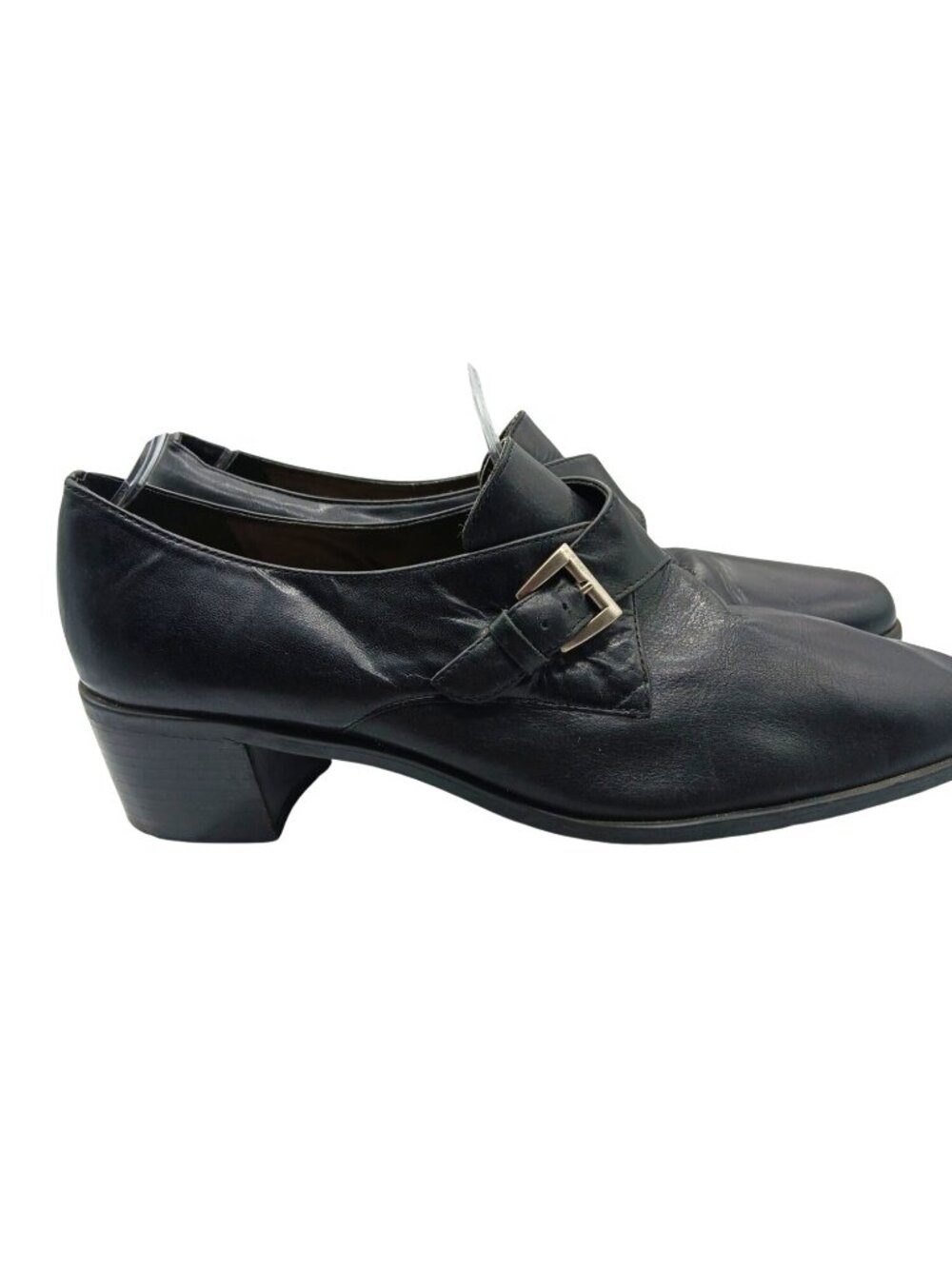 Vintage Hunt Club Womens Black Monk Strap Heels Shoes Size 10.5 Chunky JC Penney - Picture 2 of 16